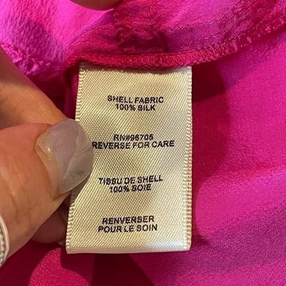 Rebecca Taylor Pink Silk Babydoll Blouse Y2K size small (2) short sleeves - Picture 13 of 14